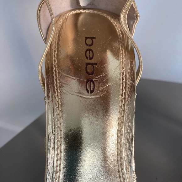 Gold BEBE Heels with Ankle Jewelry Detailing - Picture 4 of 4
